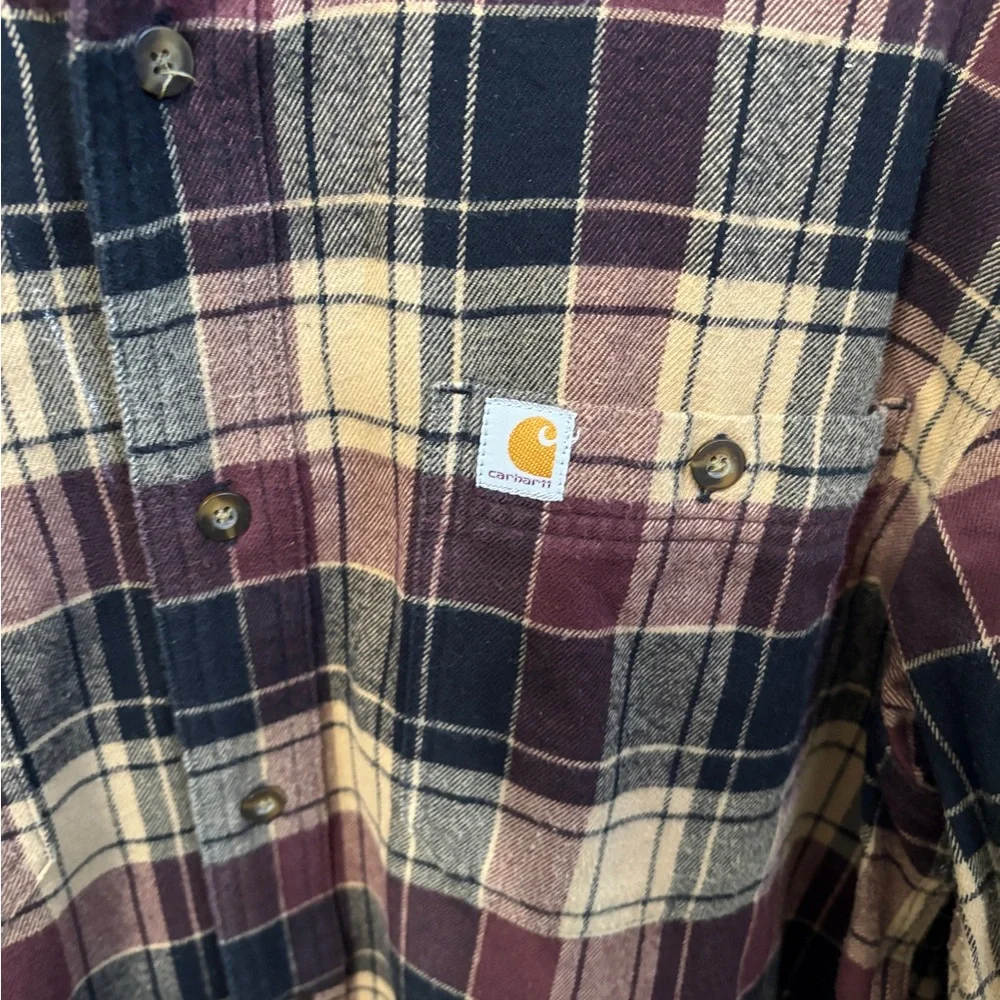 Carhartt Burgundy and Beige Checkered Shirt - Picture 4 of 4